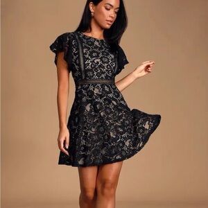 Altar'd State Black Lace Detail Dress
